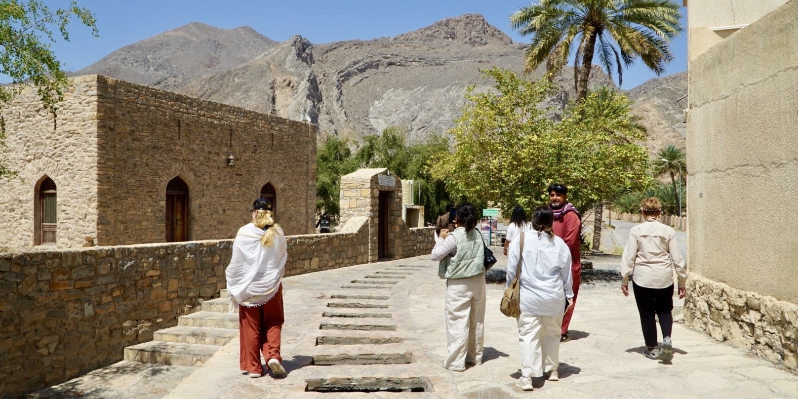 Students viewing a falaj system in Oman